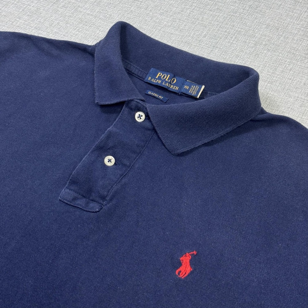 Polo Ralph Lauren Classic Fit Polo Shirt Mens 2XL Blue Short Sleeve 100% Cotton